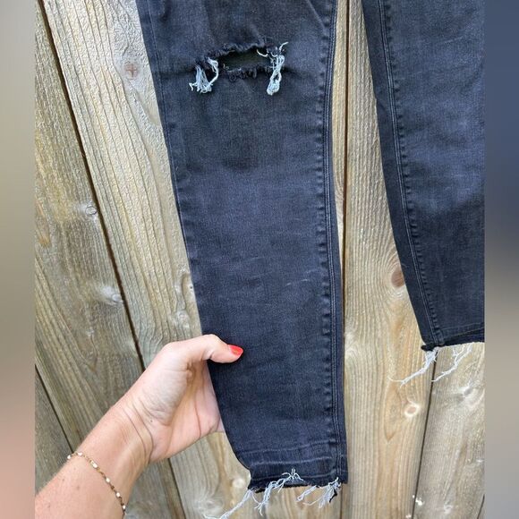 Spanx Black Distressed Skinny Jeans - Picture 3 of 9